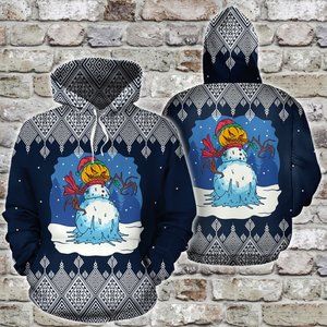 Snowman pumpkin monster halloween christmas hoodie